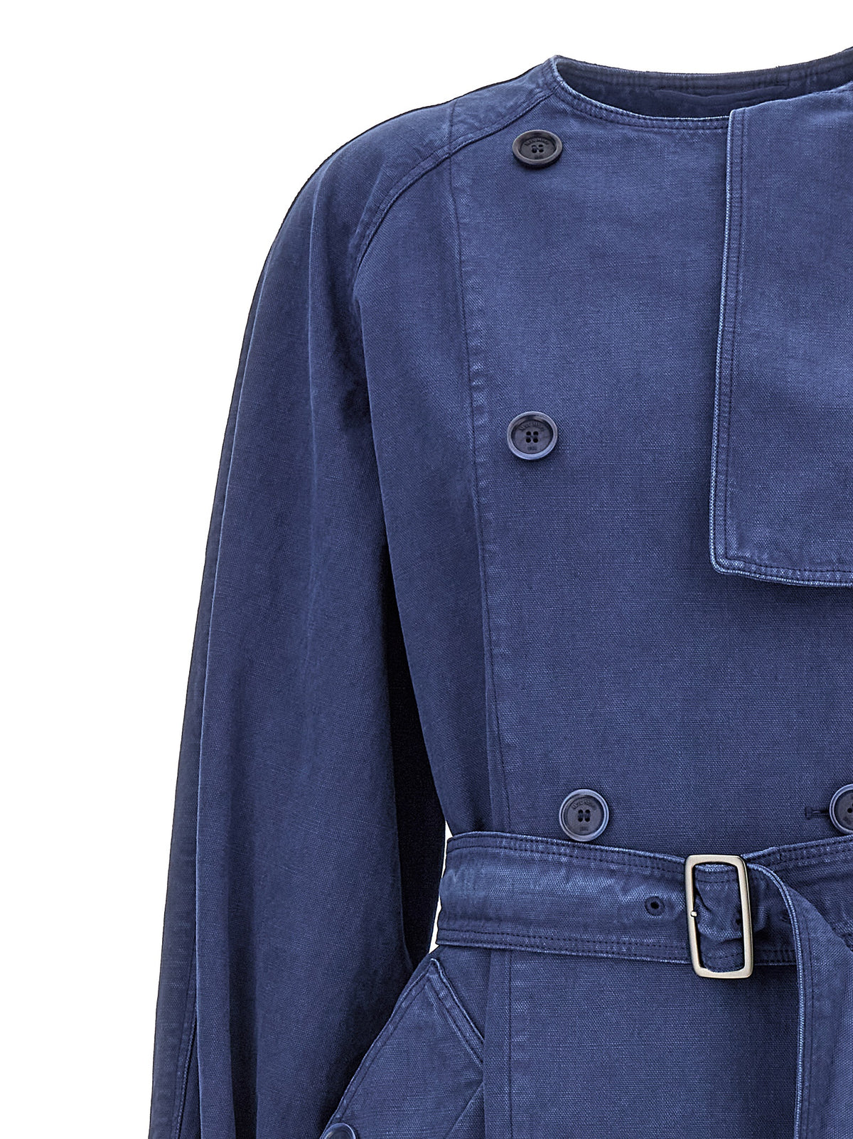Max Mara Calao Blue Cotton Trench Coat