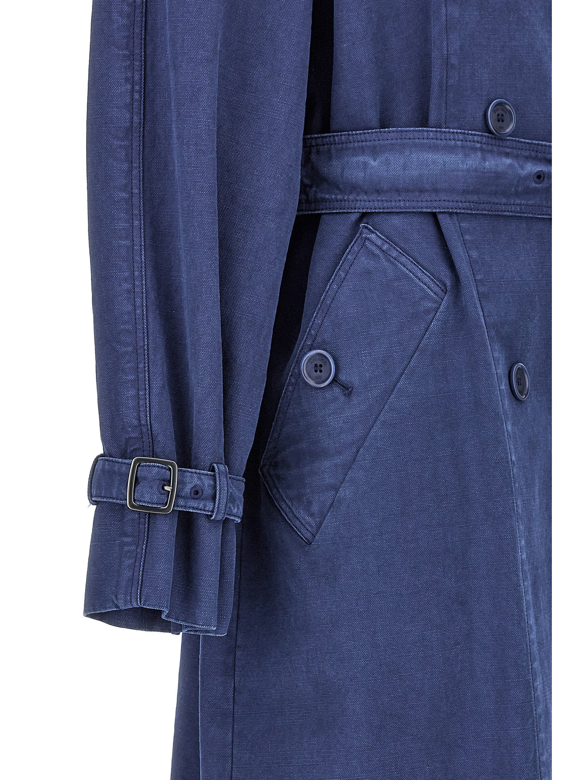 Max Mara Calao Blue Cotton Trench Coat