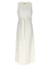 Max Mara Aureo White Flax Sleeveless Jacket