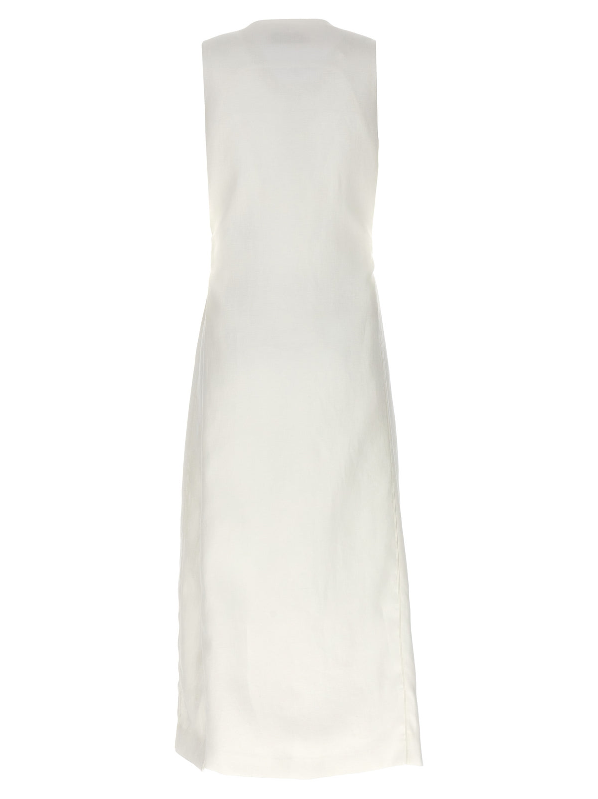 Max Mara Aureo White Flax Sleeveless Jacket