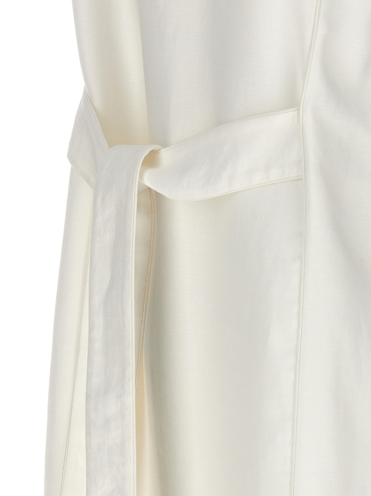 Max Mara Aureo White Flax Sleeveless Jacket