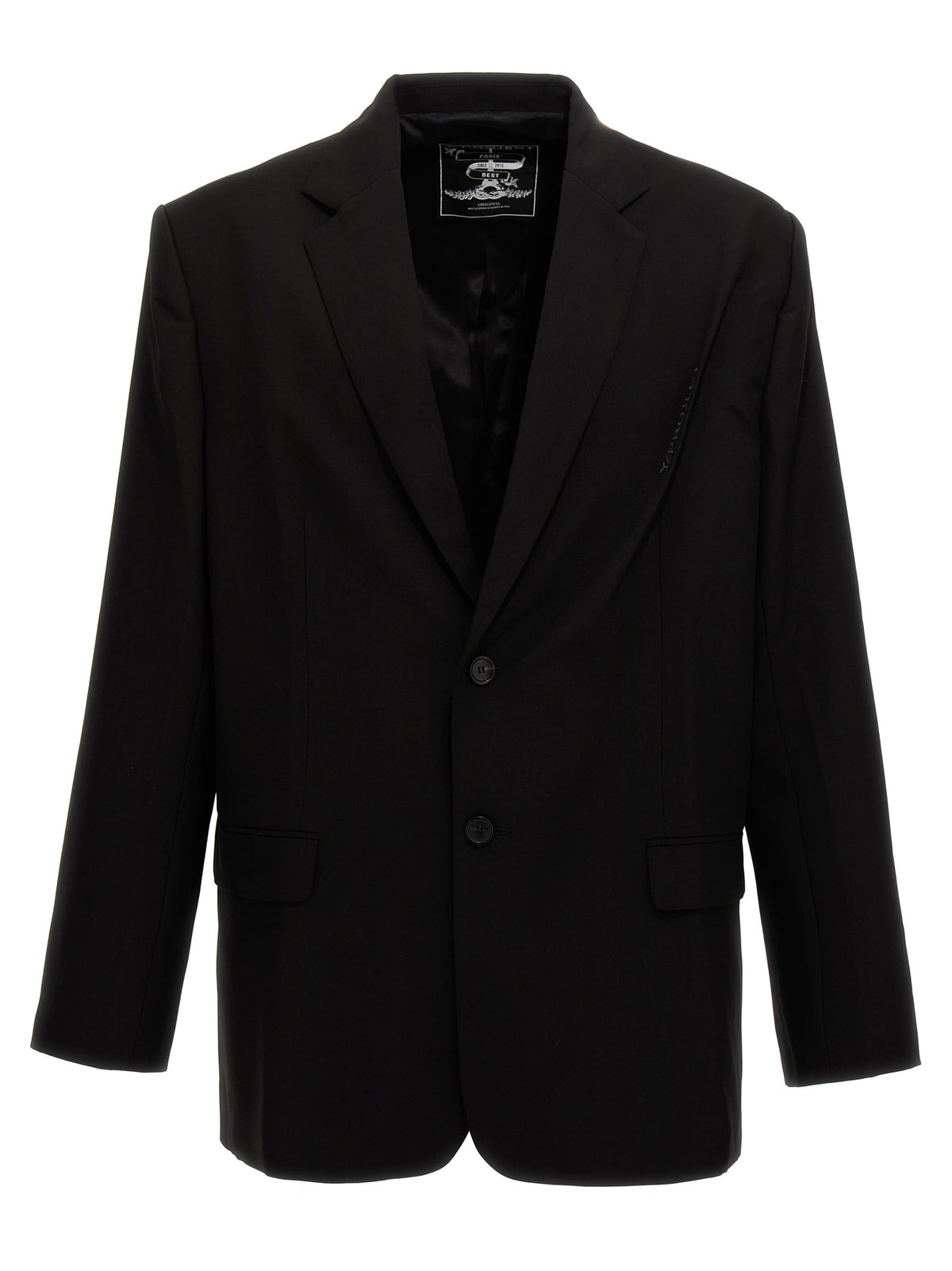Y/PROJECT Black Virgin Wool Blazer - Pinched Logo Design