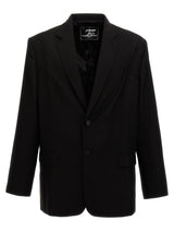 Y/PROJECT Black Virgin Wool Blazer - Pinched Logo Design