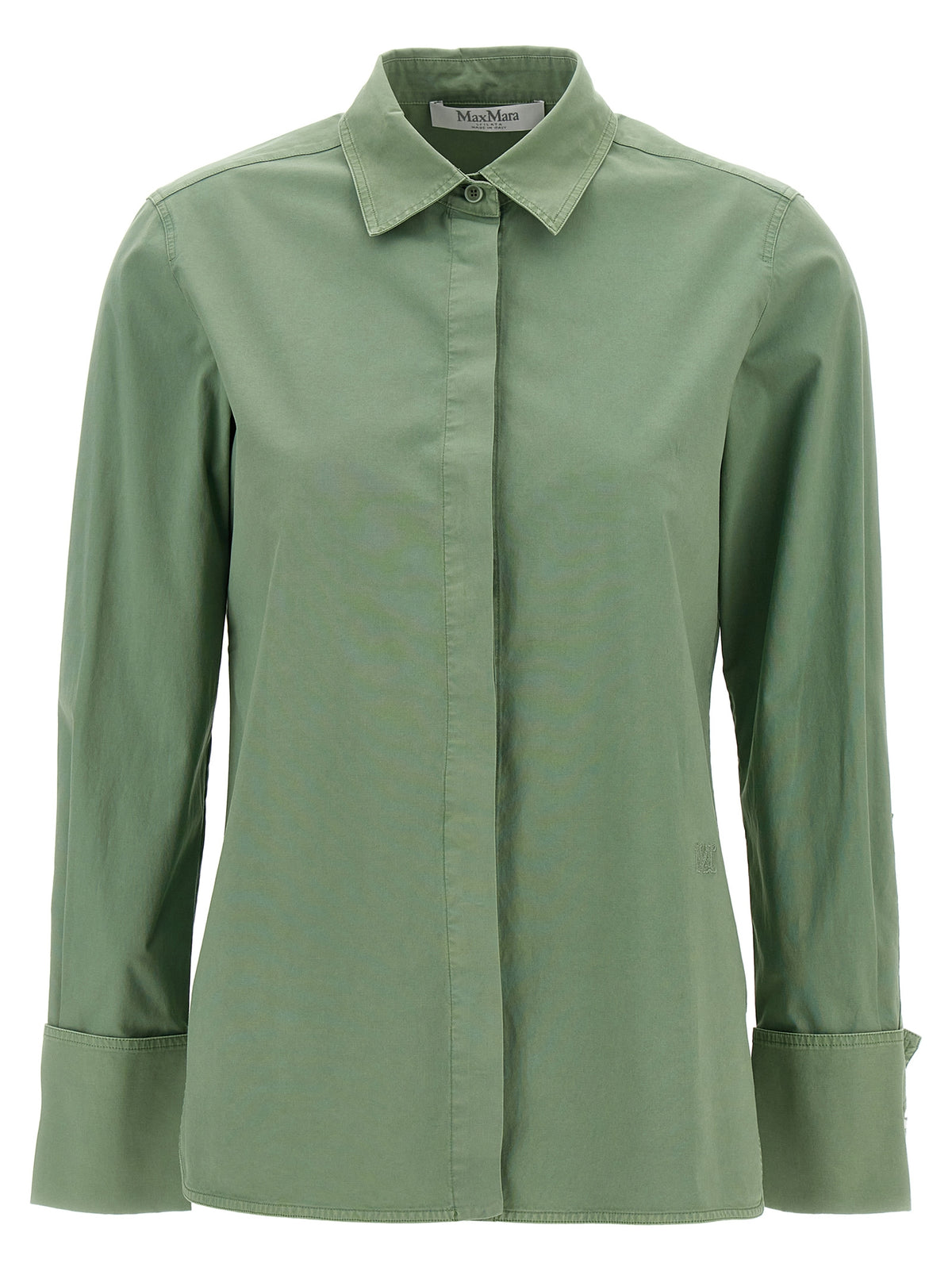 Max Mara Francia Bicolor Cotton Blouse in Green