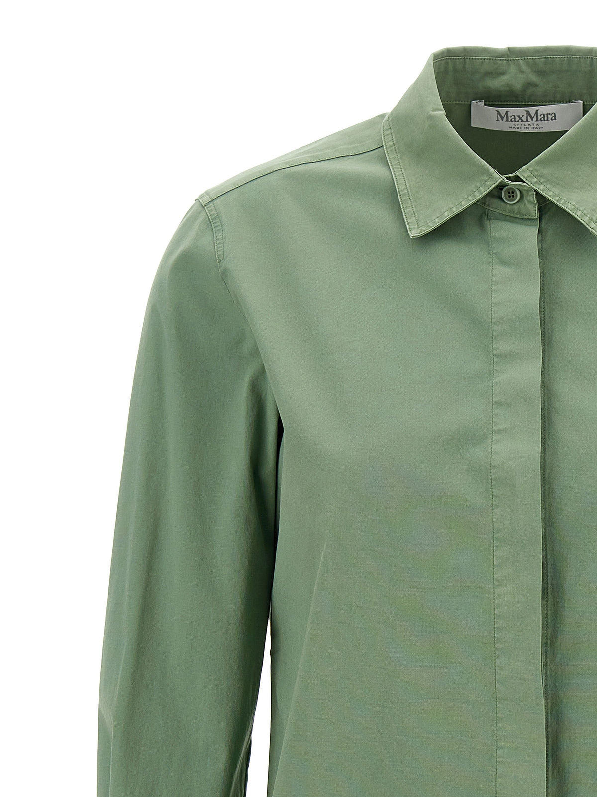 Max Mara Francia Bicolor Cotton Blouse in Green