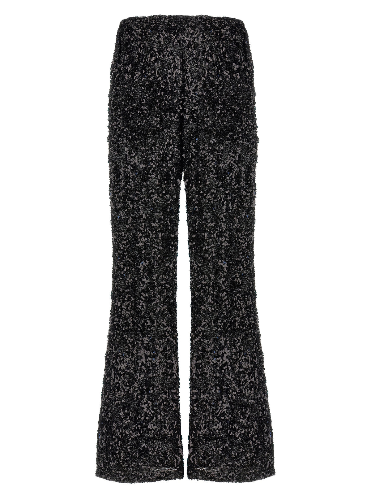 LE TWINS Moni Black Polyester Flared Pants for Women