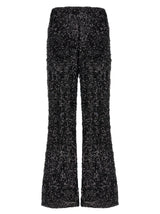 LE TWINS Moni Black Polyester Flared Pants for Women