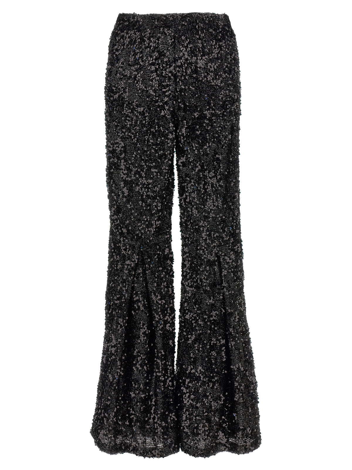 LE TWINS Moni Black Polyester Flared Pants for Women