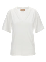 LE TWINS Gianna White Cotton T-Shirt for Women
