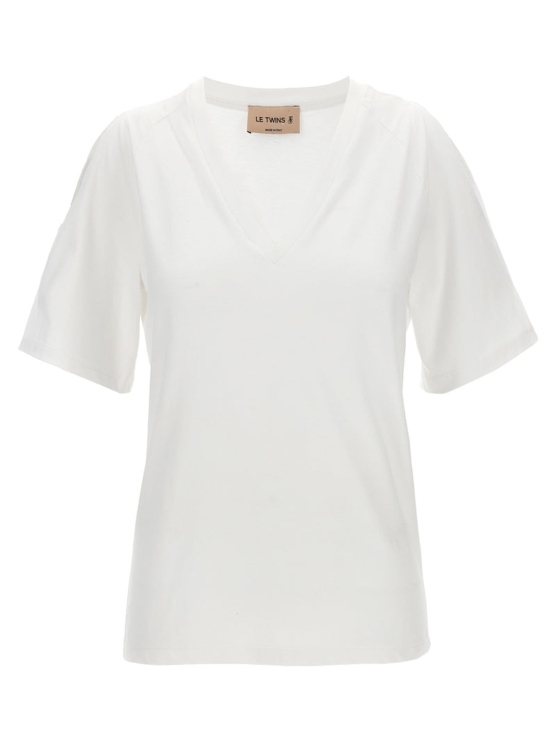 LE TWINS Gianna White Cotton T-Shirt