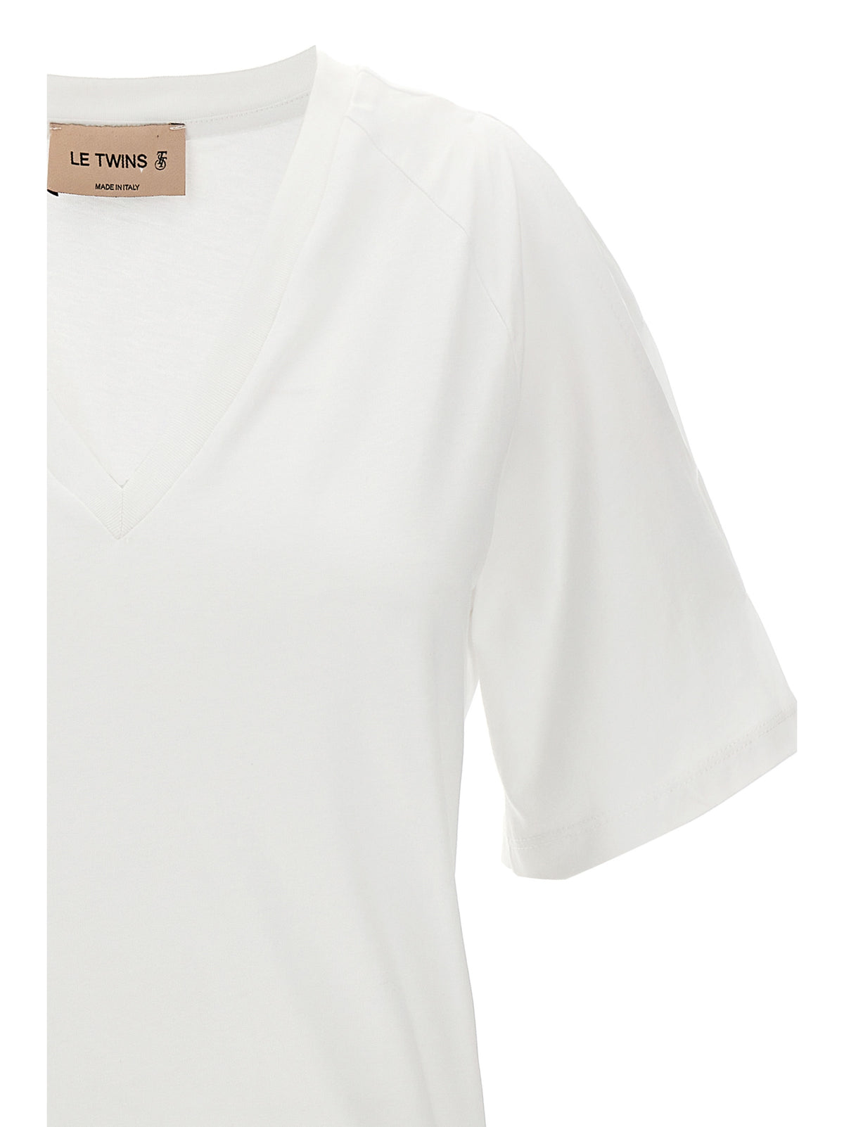 LE TWINS Gianna White Cotton T-Shirt for Women