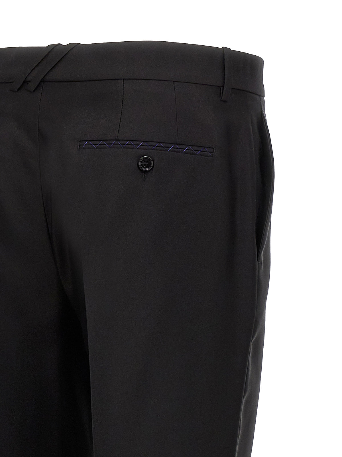 Burberry Black Virgin Wool Dress Pants for Men