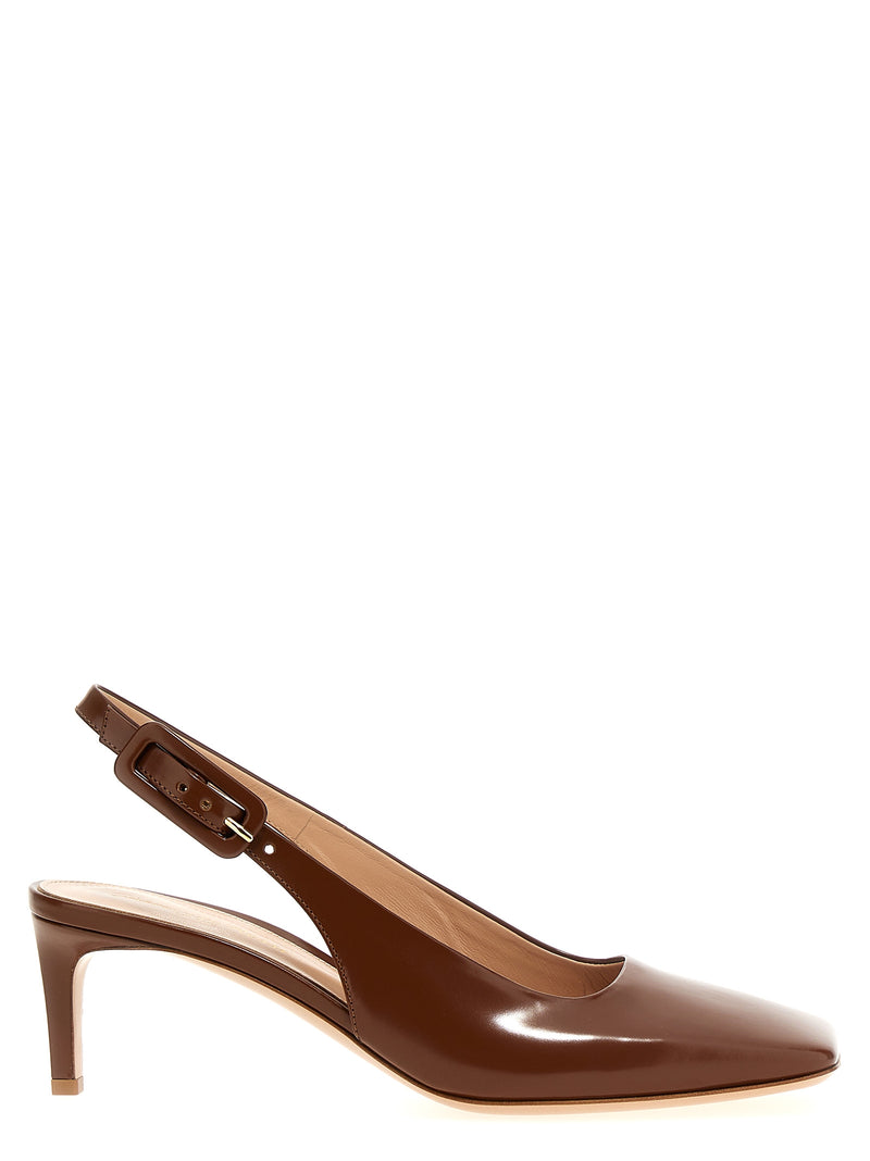 Gianvito Rossi Brown Goatskin Mid Heel Pumps - Ric Model