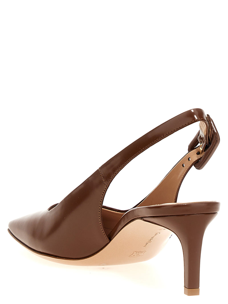 Gianvito Rossi Brown Goatskin Mid Heel Pumps - Ric Model