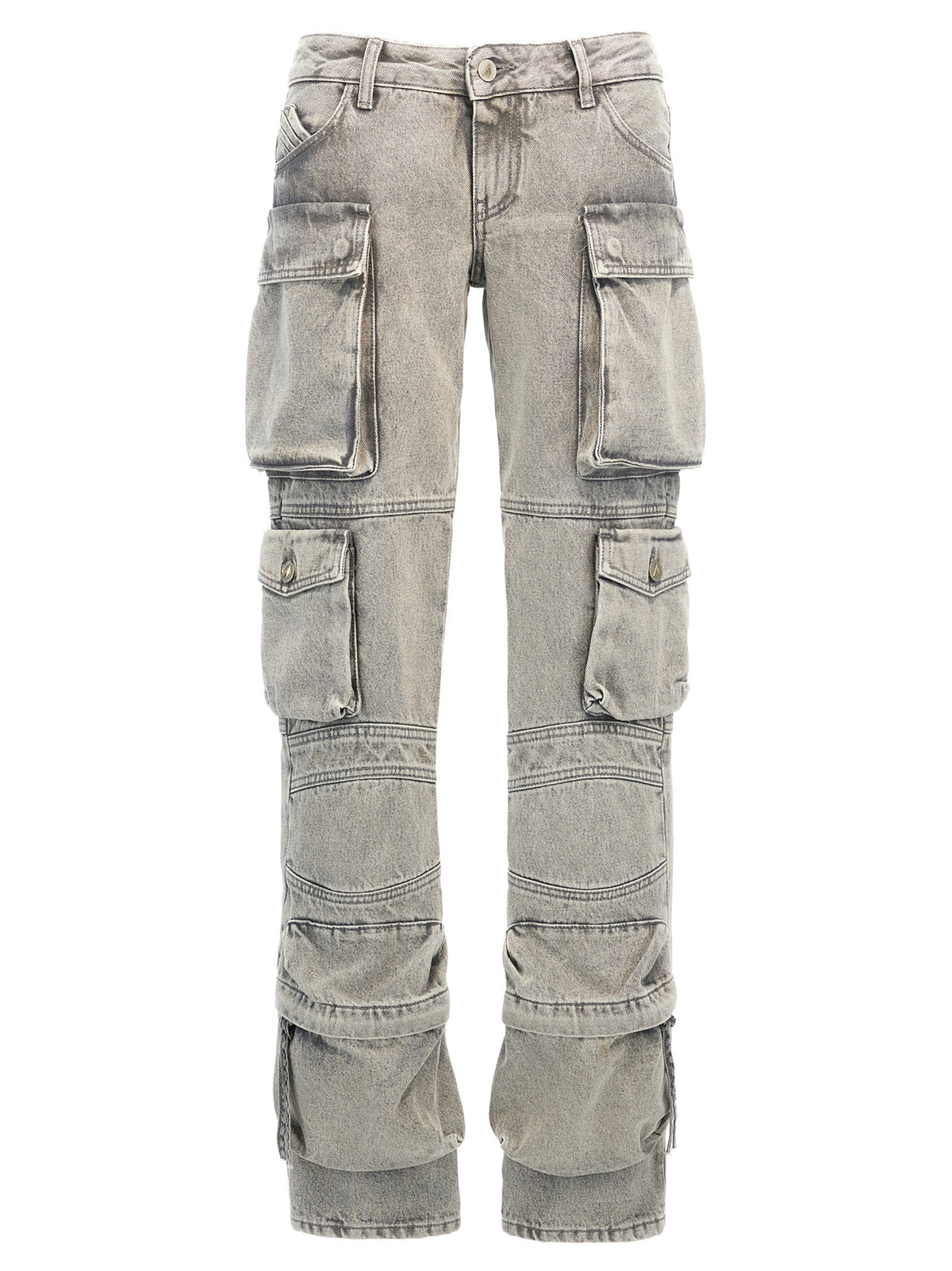 The Attico Essie Gray Cotton Cargo Pants