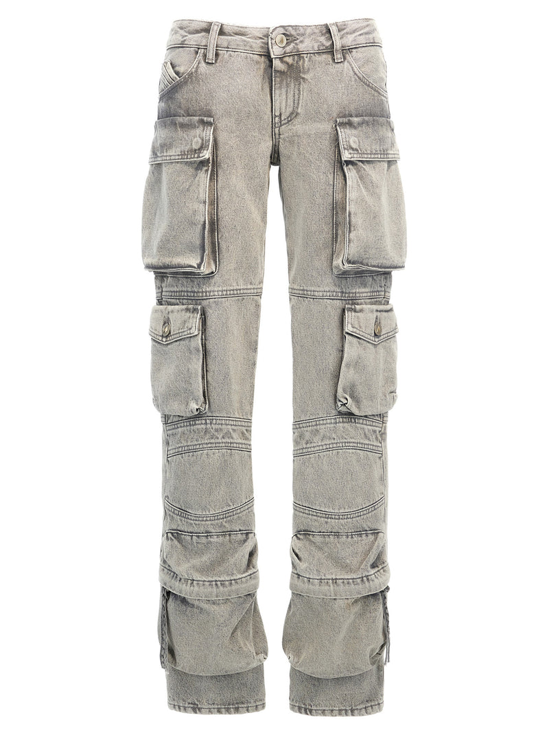 The Attico Gray Cotton Cargo Pants - Essie Model