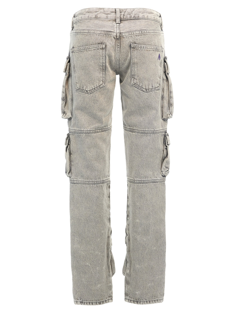 The Attico Gray Cotton Cargo Pants - Essie Model