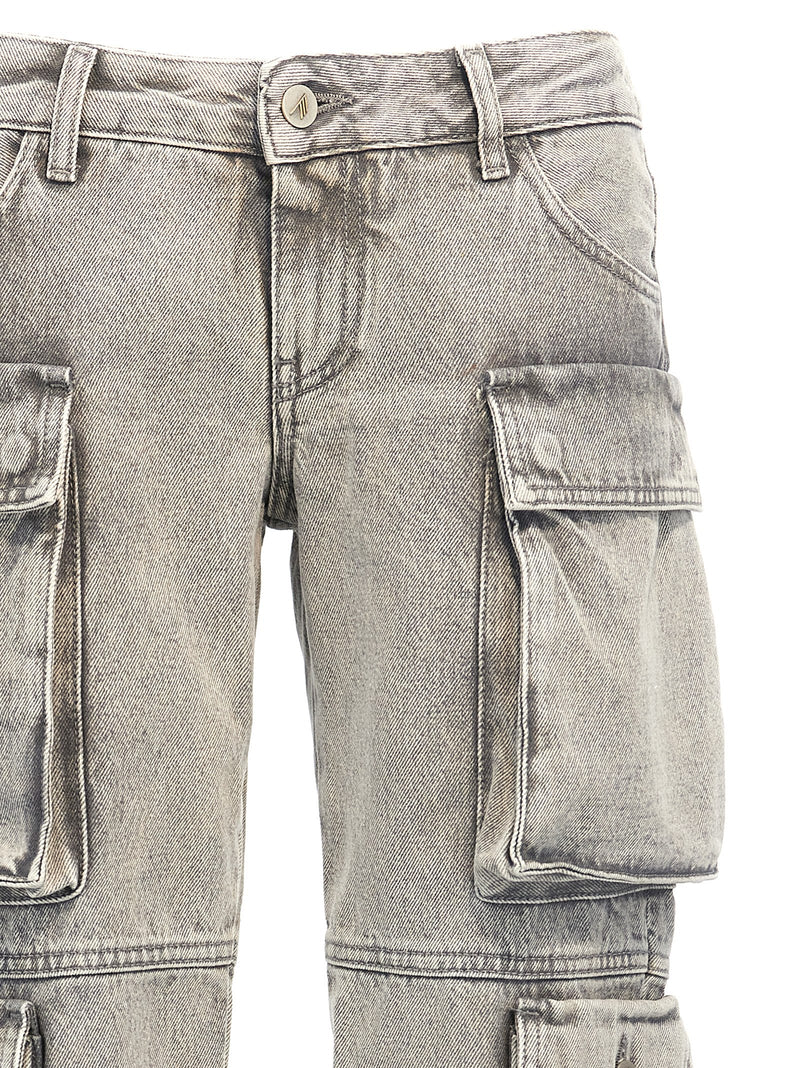 The Attico Gray Cotton Cargo Pants - Essie Model