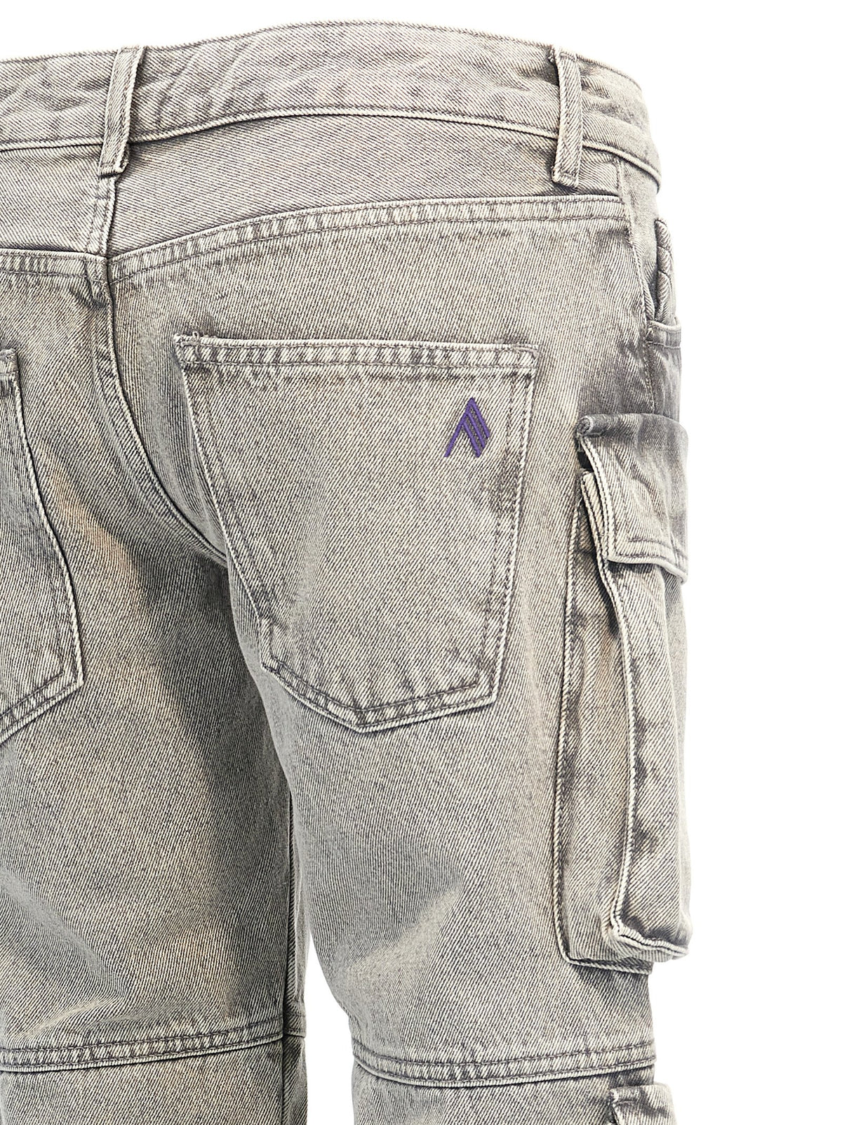 The Attico Essie Gray Cotton Cargo Pants