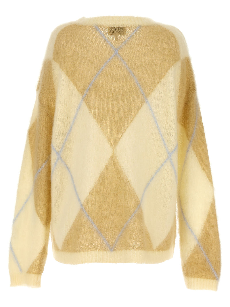 Ganni Bicolor Wool Cardigan - Yellow
