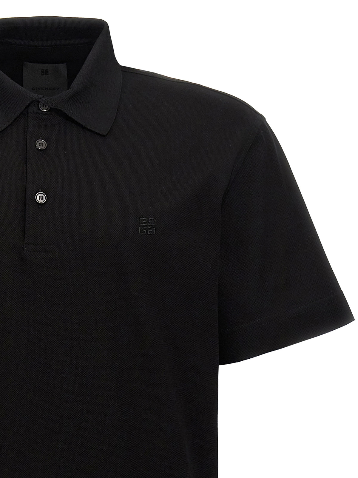 Givenchy Black Piqué Cotton Polo Shirt for Men