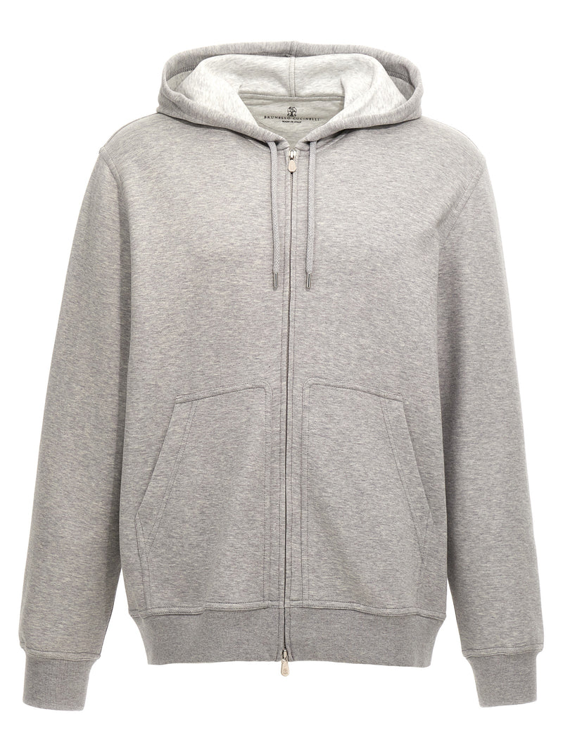 Brunello Cucinelli Gray Cotton Sweatshirt - Luxurious Comfort