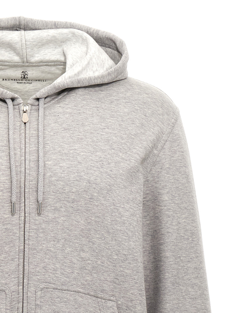 Brunello Cucinelli Gray Cotton Sweatshirt - Luxurious Comfort