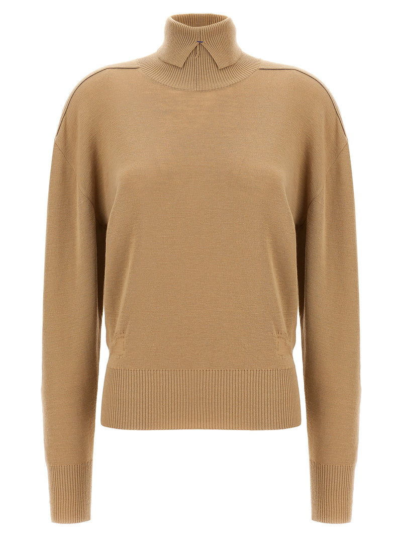 Burberry Beige Wool Cardigan - Luxury Women's Sweater