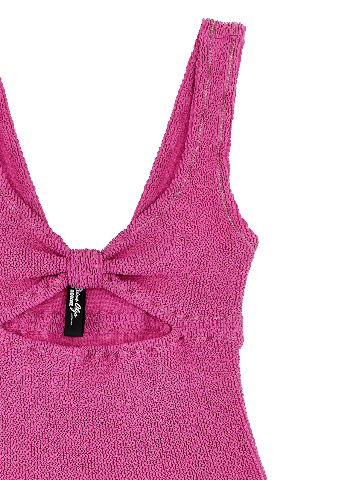 ROTATE BIRGER CHRISTENSEN Fuchsia Crinkle One-Piece Swimsuit