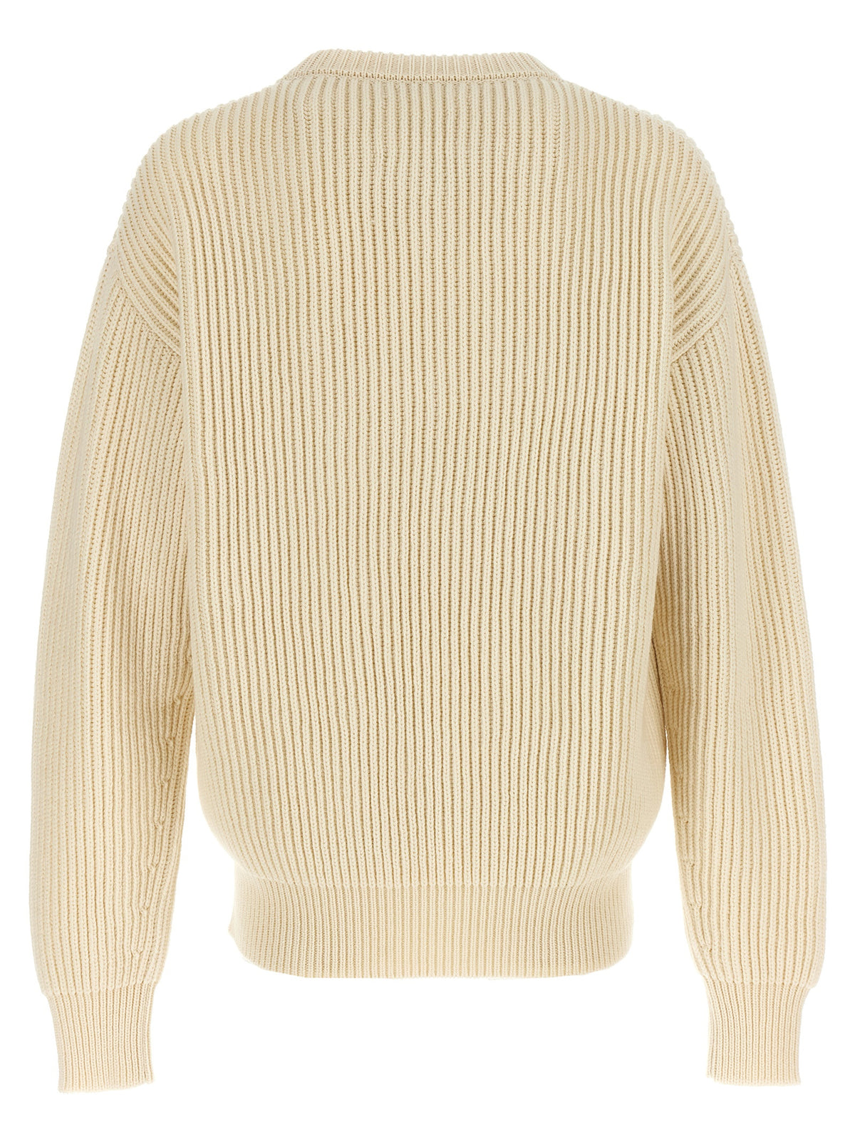 Jil Sander White Wool Cardigan - Chunky English Rib Design