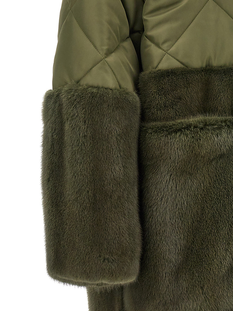 BLANCHA Bicolor Polyester Coat - Elegant Winter Outerwear