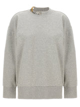 Stella McCartney Gray Cotton Sweatshirt with Chain Detail