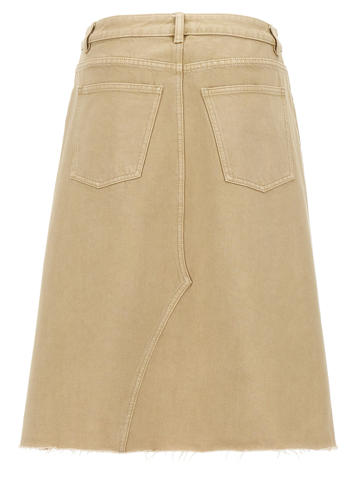 Tory Burch Beige Cotton Midi Skirt - Deconstructed Style