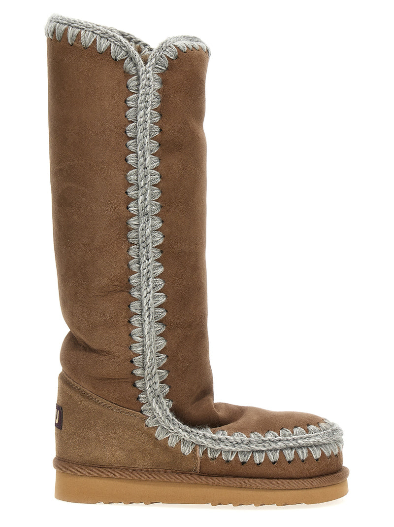 Mou Eskimo 40 Brown Lamb Leather Over The Knee Boots