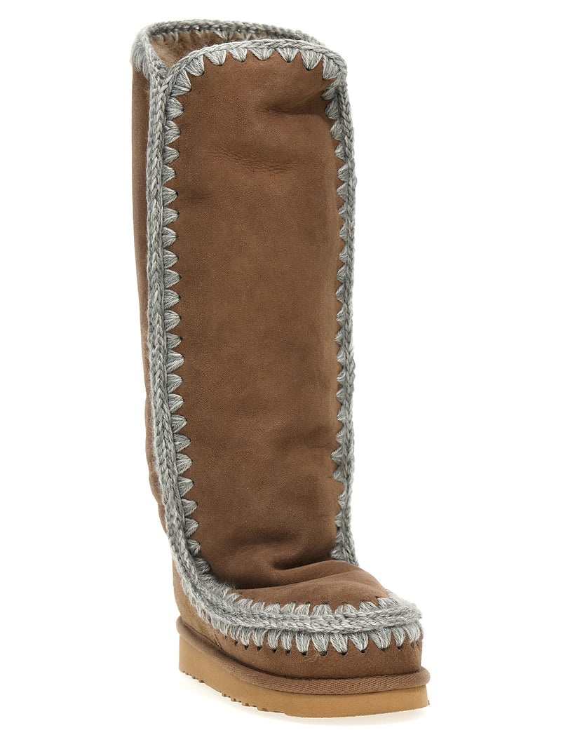 Mou Eskimo 40 Brown Lamb Leather Over The Knee Boots