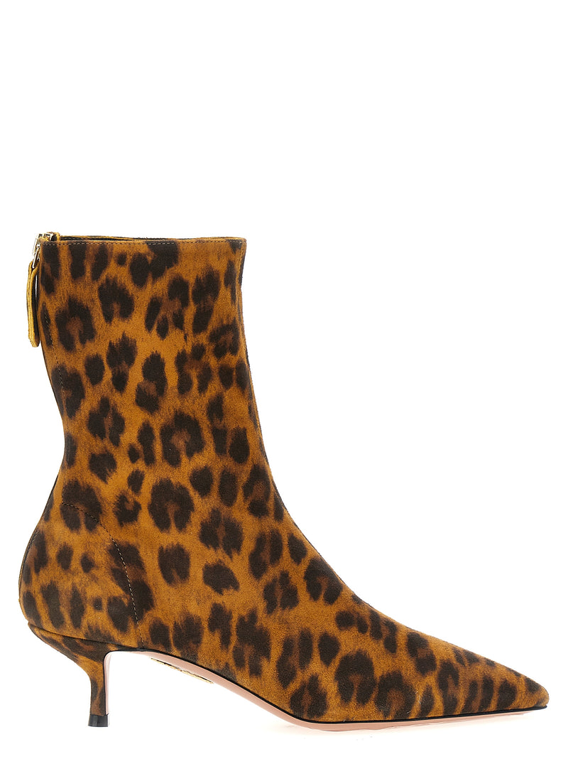 Aquazzura Montmartre Multicolor Suede Leather Ankle Boots