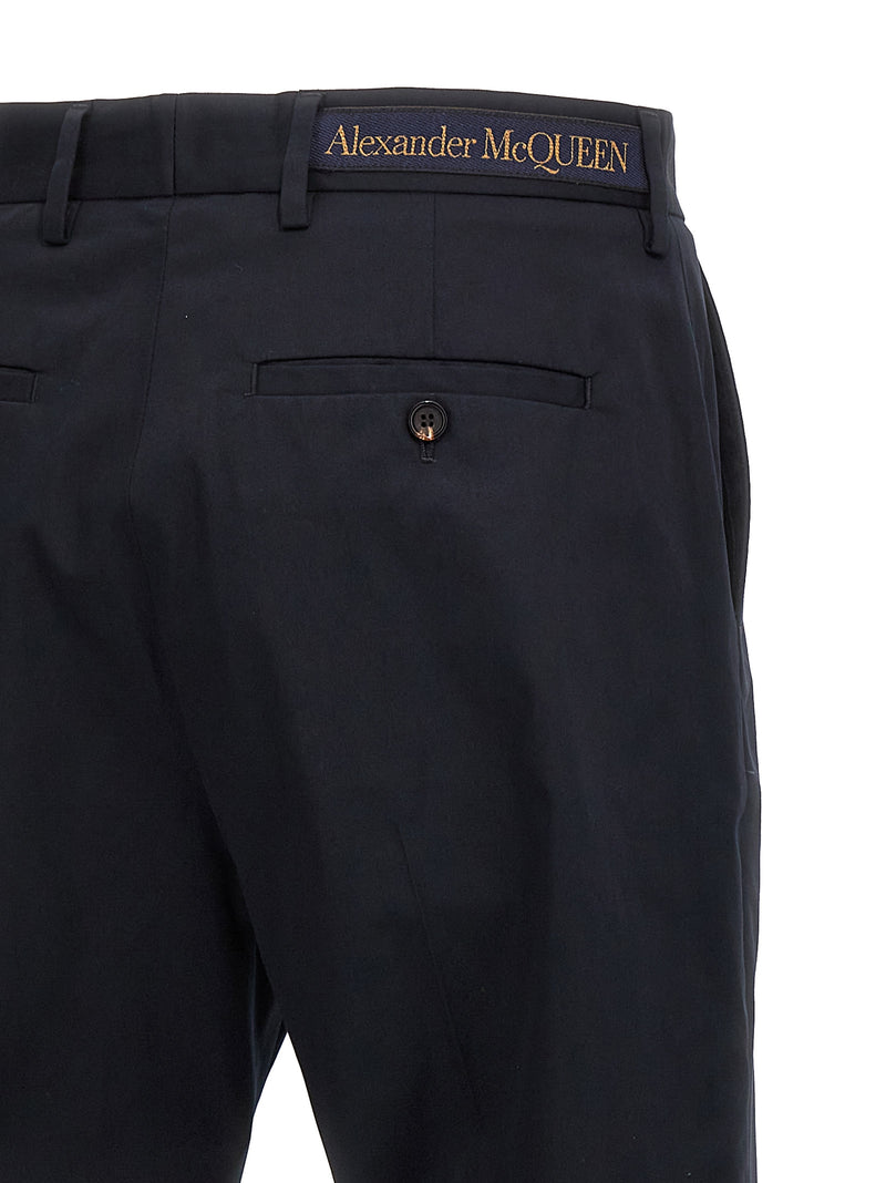 Alexander McQueen Camera Strap Chino Trousers in Blue