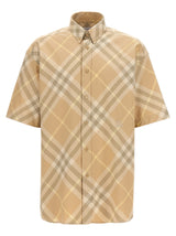 Burberry Beige Check Pattern Cotton Blouse for Men