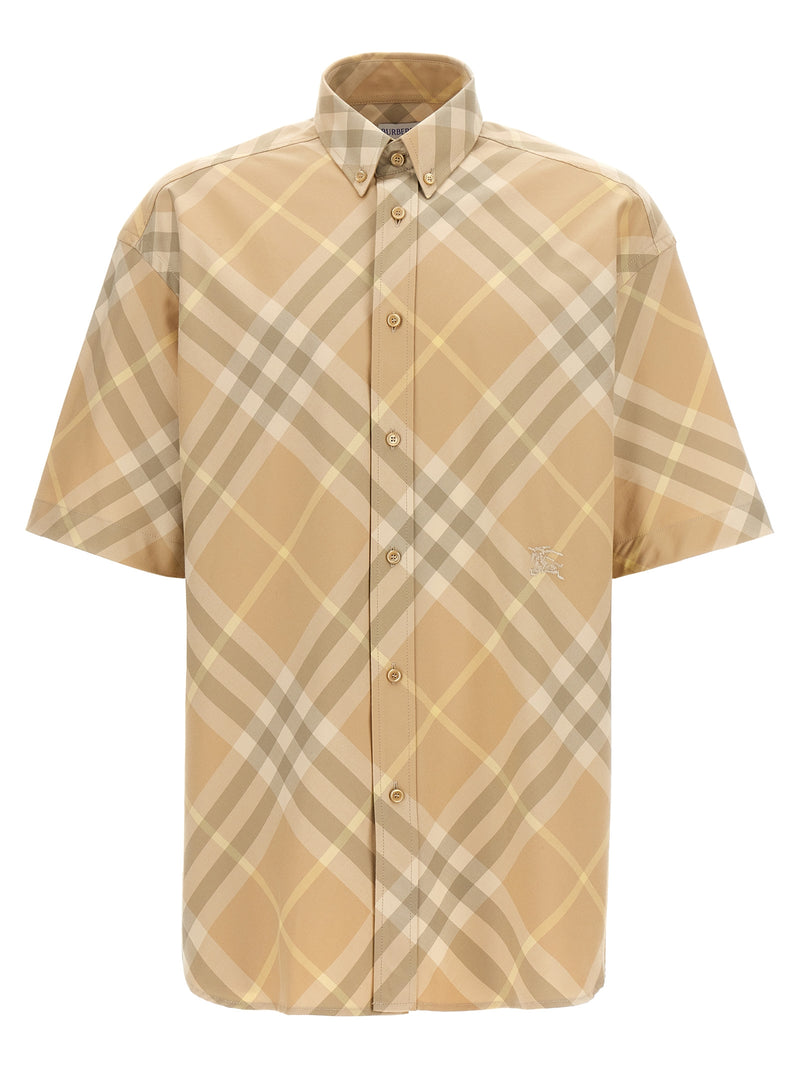 Burberry Beige Check Pattern Cotton Blouse for Men