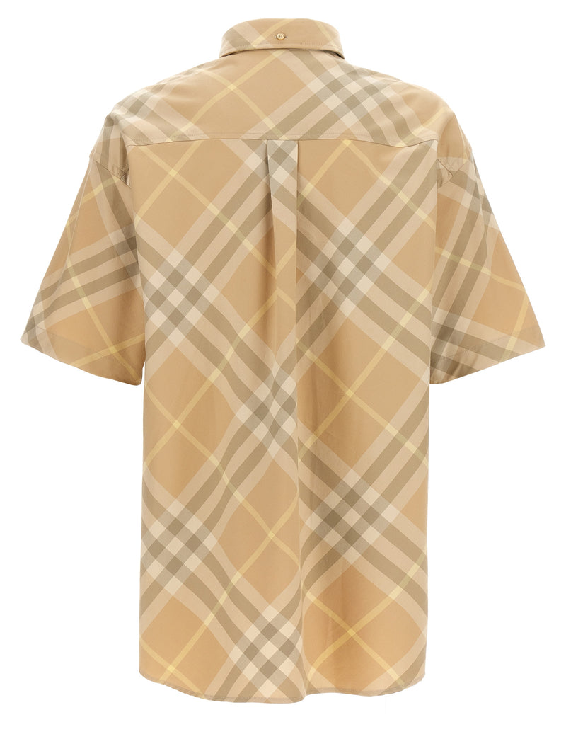 Burberry Beige Check Pattern Cotton Blouse for Men
