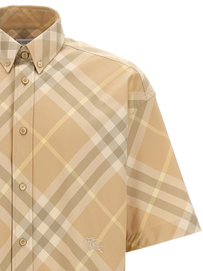 Burberry Beige Check Pattern Cotton Blouse for Men