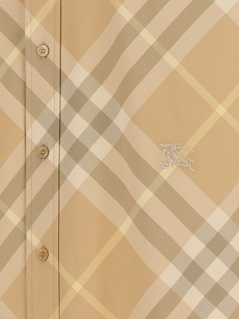 Burberry Beige Check Pattern Cotton Blouse for Men