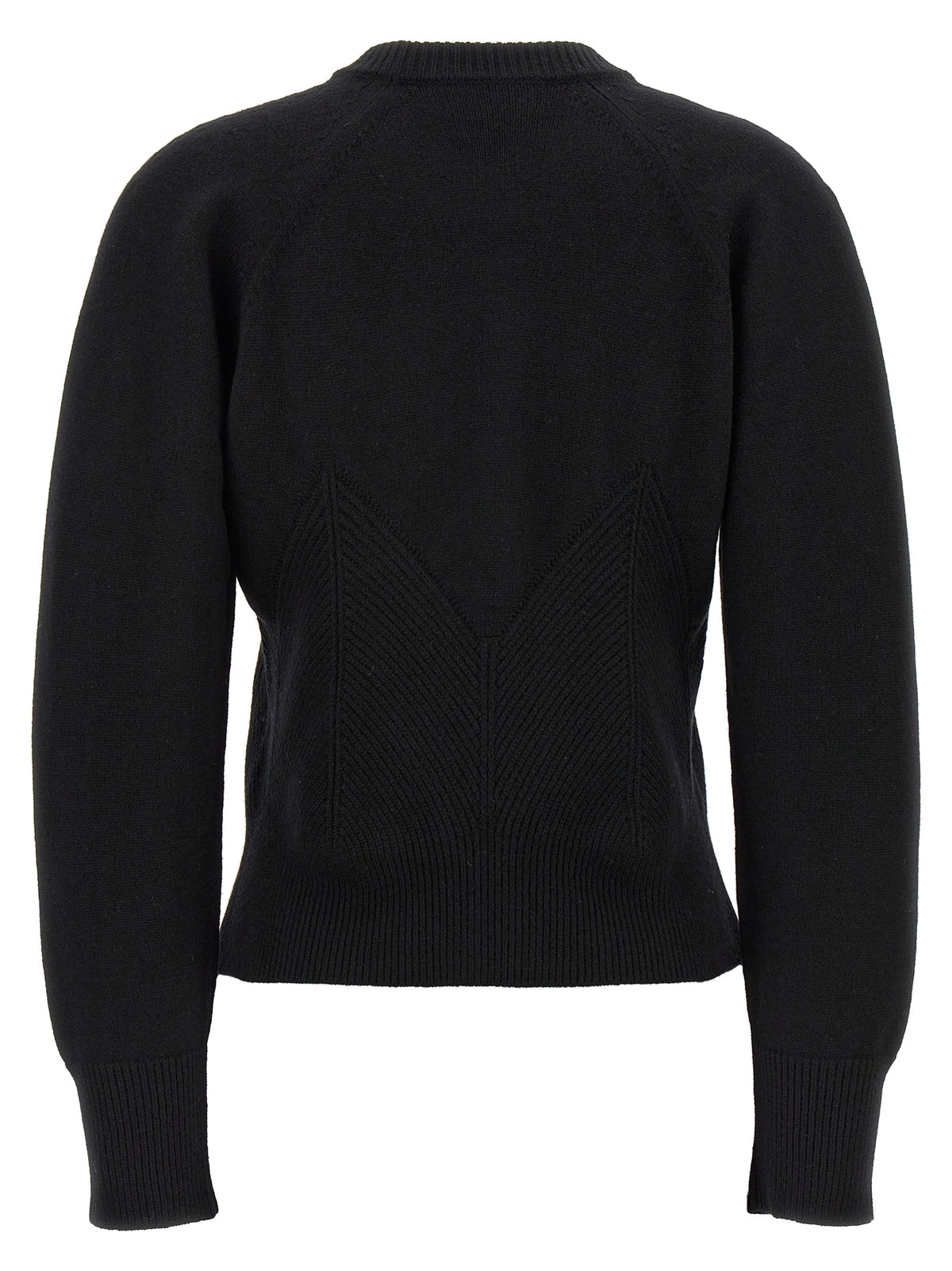 Alexander McQueen Black Wool Cardigan with Chevron Corset Design