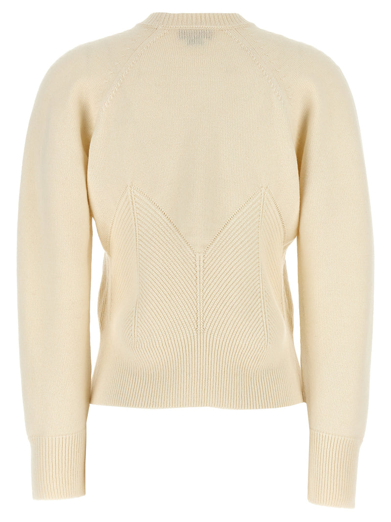 Alexander McQueen White Wool Cardigan - Chevron Corset Design