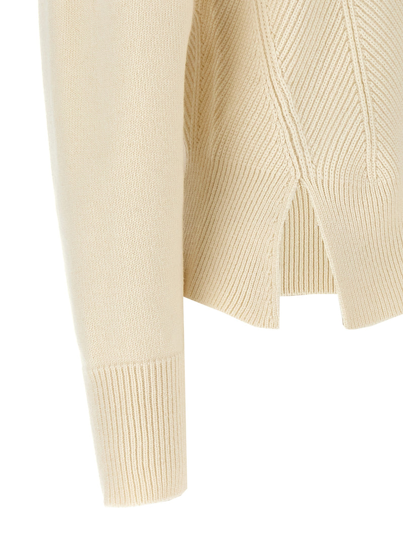 Alexander McQueen White Wool Cardigan - Chevron Corset Design