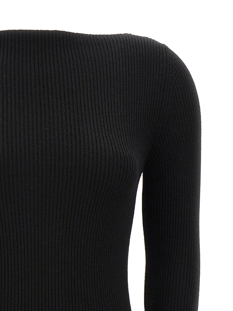 Rick Owens Al Top Black Wool Cardigan