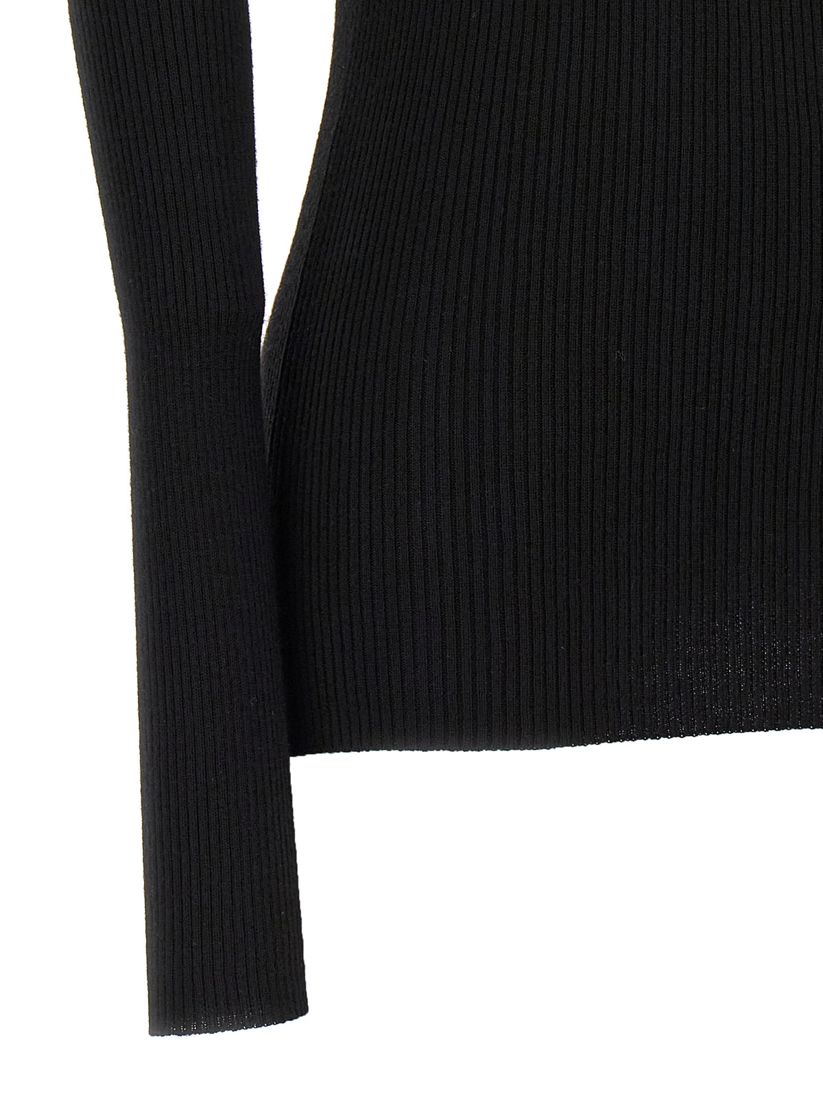 Rick Owens Al Top Black Wool Cardigan