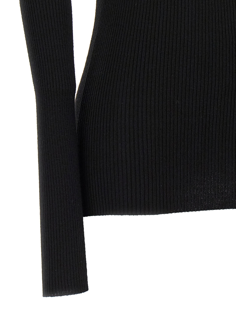 Rick Owens Al Top Black Wool Cardigan