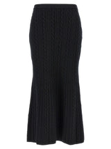 Alessandra Rich Black Wool Mini Skirt