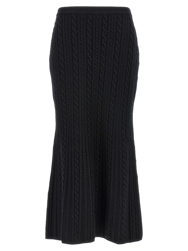 Alessandra Rich Black Wool Mini Skirt